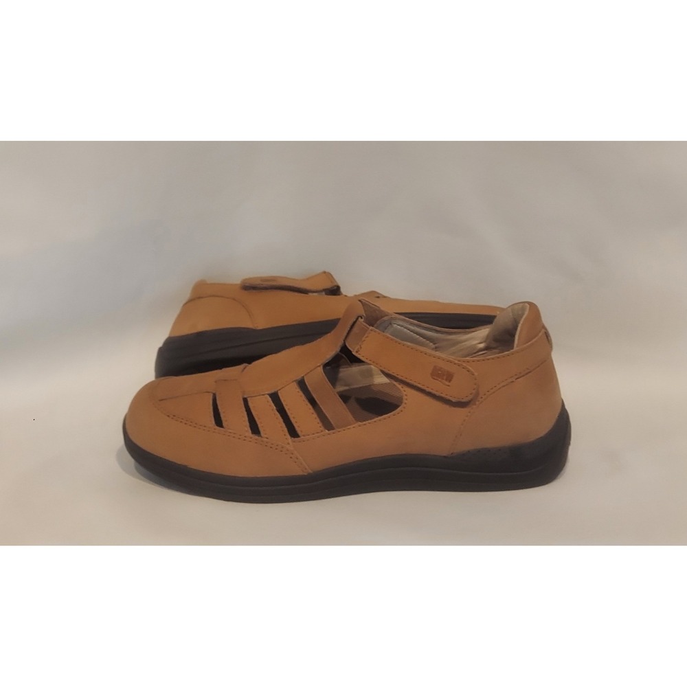 Drew Womens MaryAnn Tan Nubuck Leather Orthopedic Sandals Flats Size 9 NWOT